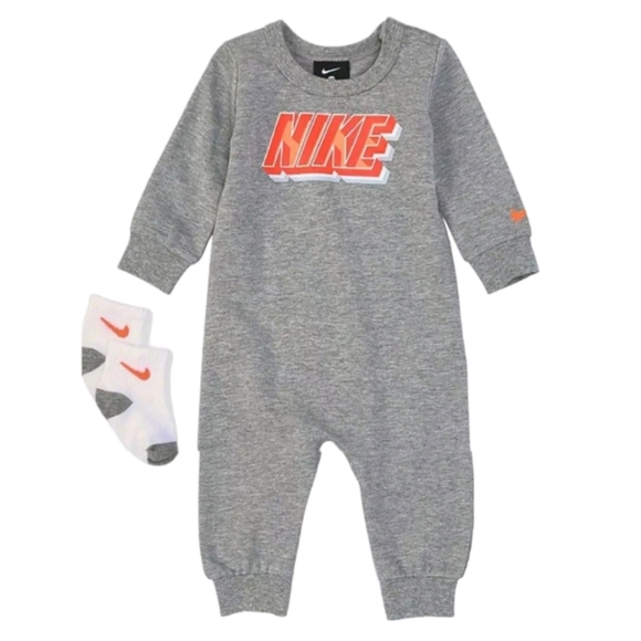 Nike Other - Nike Baby Block Logo Coverall & Socks Set New with tags